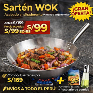 Sartén Wok Profesional de 34cm – Cocina sin que se pegue y sin tóxicos